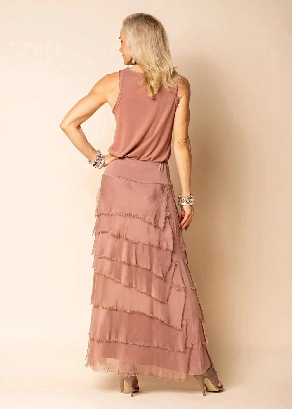 Fifi Silk Layered Maxi Skirt