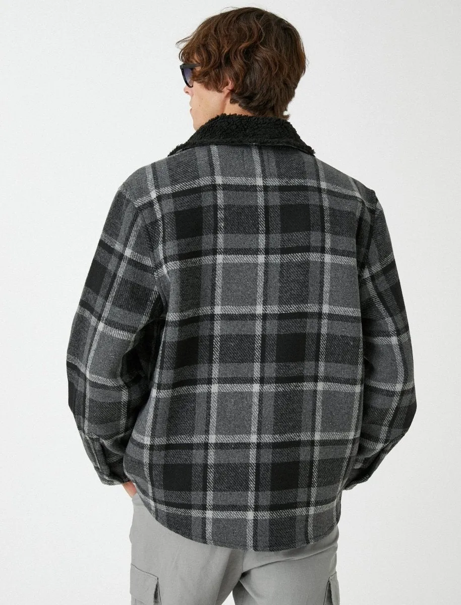 Flannel Shacket in Black