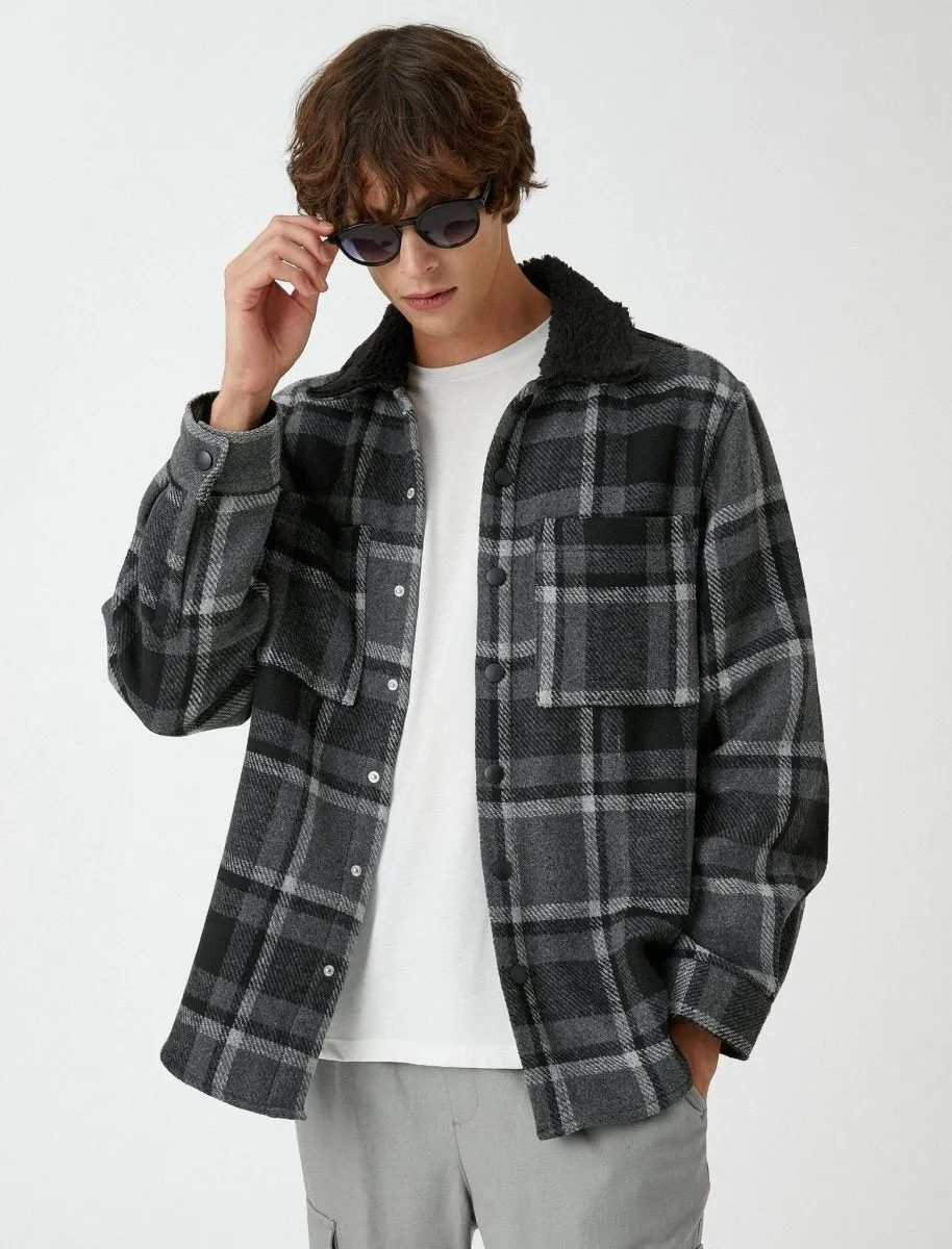 Flannel Shacket in Black