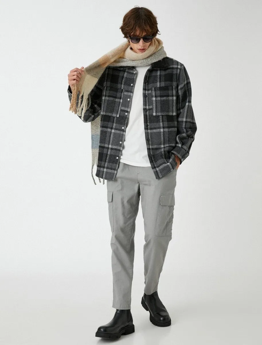 Flannel Shacket in Black