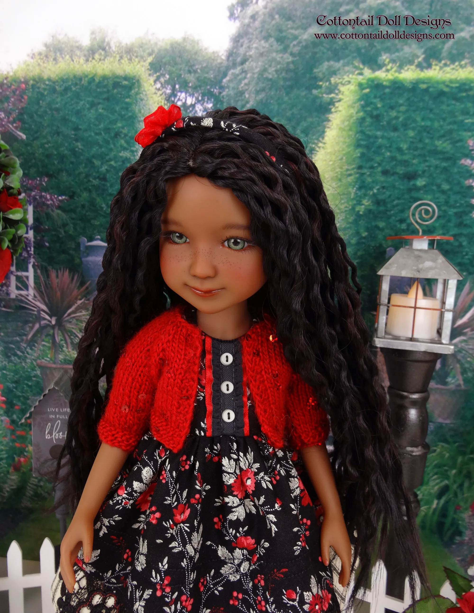 Floral Elegance - dress and sweater with boots for Ruby Red Fashion Friends doll