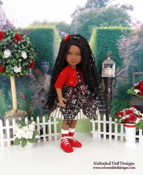 Floral Elegance - dress and sweater with boots for Ruby Red Fashion Friends doll