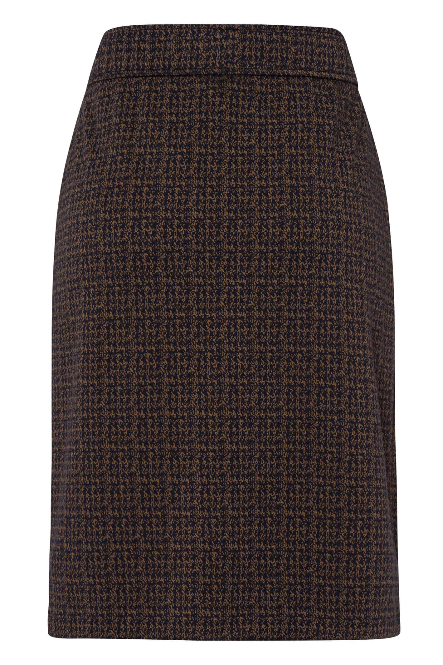 Frank Walder 309201 022 087 Brown Dogtooth Pencil Skirt