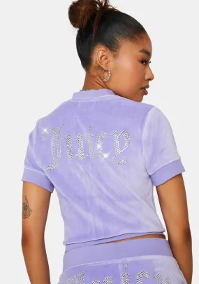 Freesia Short Sleeve Big Bling Velour Jacket