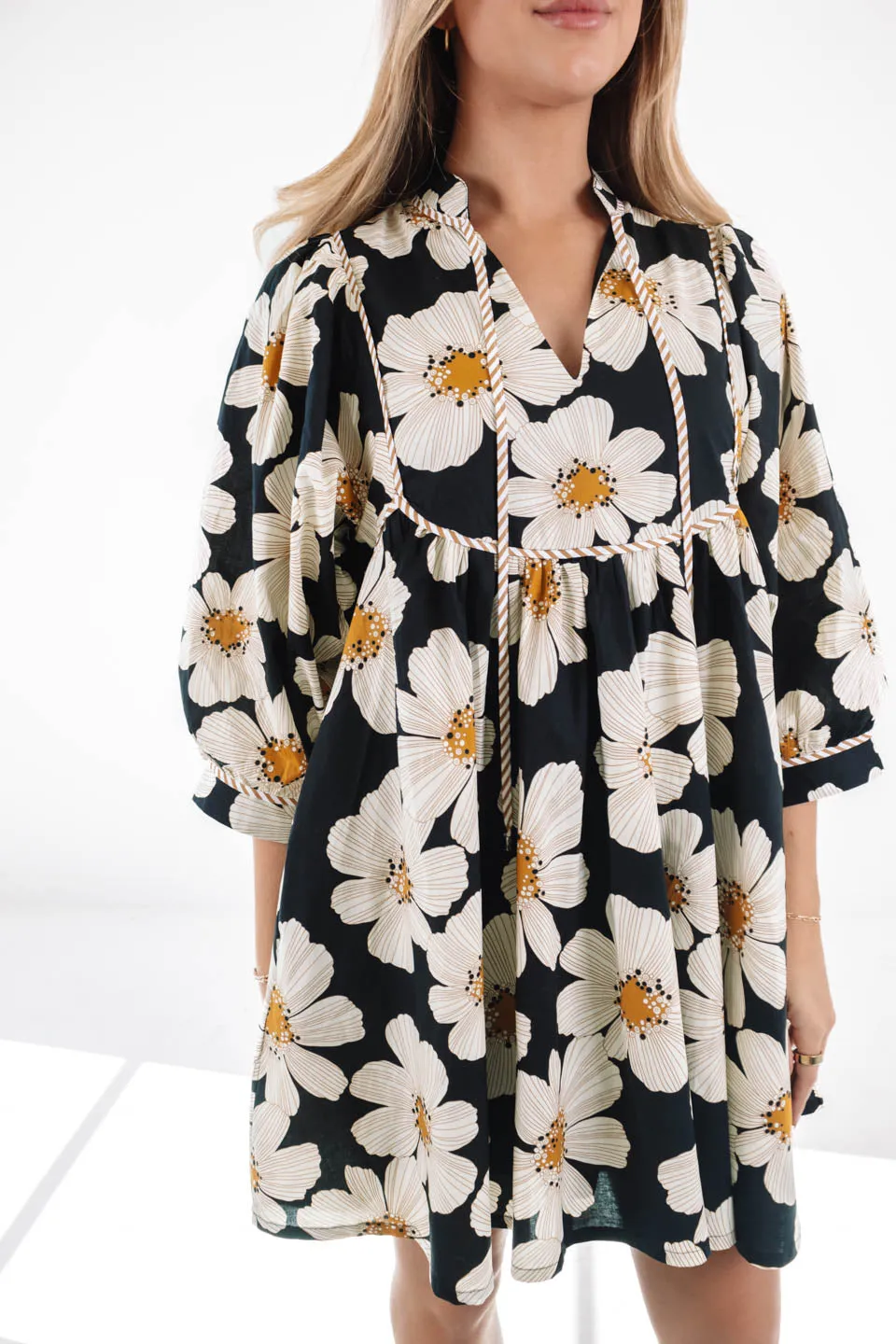Friendly Florals Dress - Black