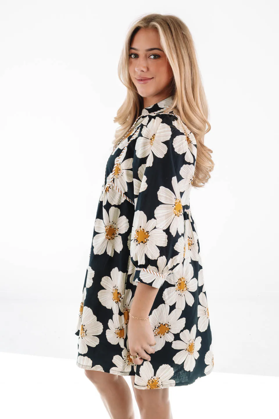 Friendly Florals Dress - Black