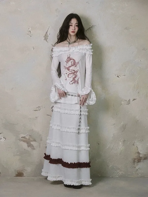 Fungus Hem Ruffled Leaf Skirt