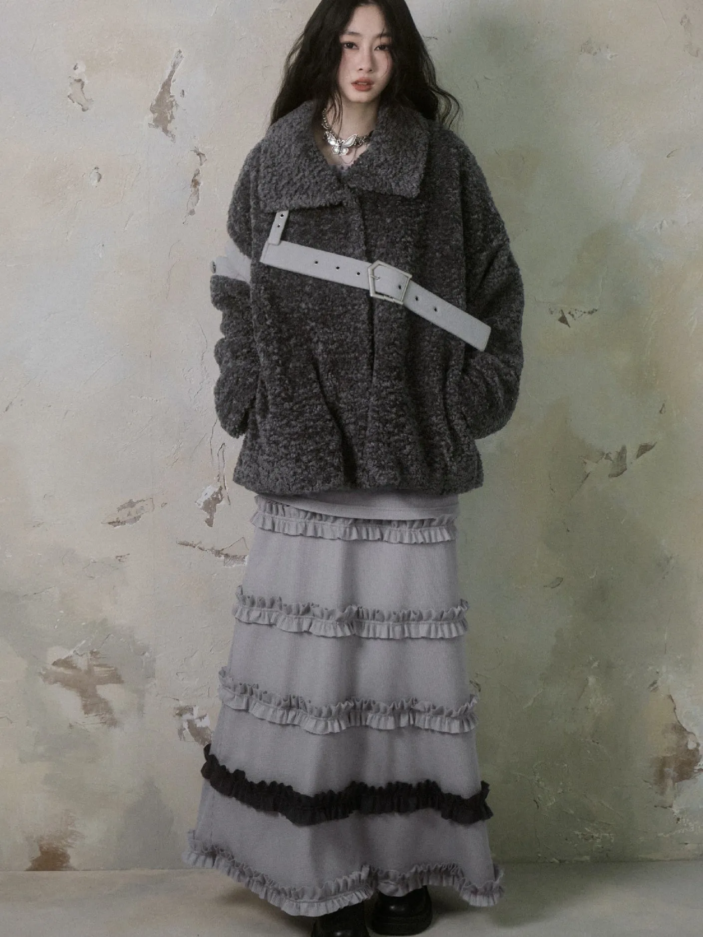 Fungus Hem Ruffled Leaf Skirt