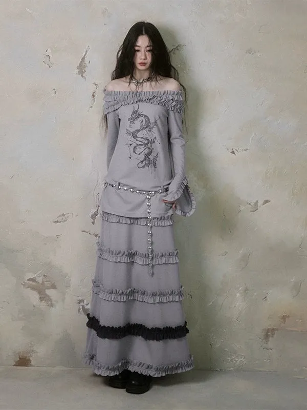 Fungus Hem Ruffled Leaf Skirt