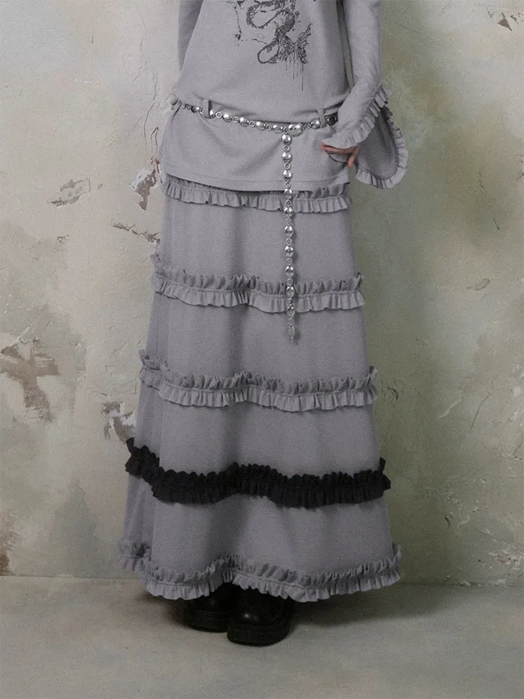 Fungus Hem Ruffled Leaf Skirt