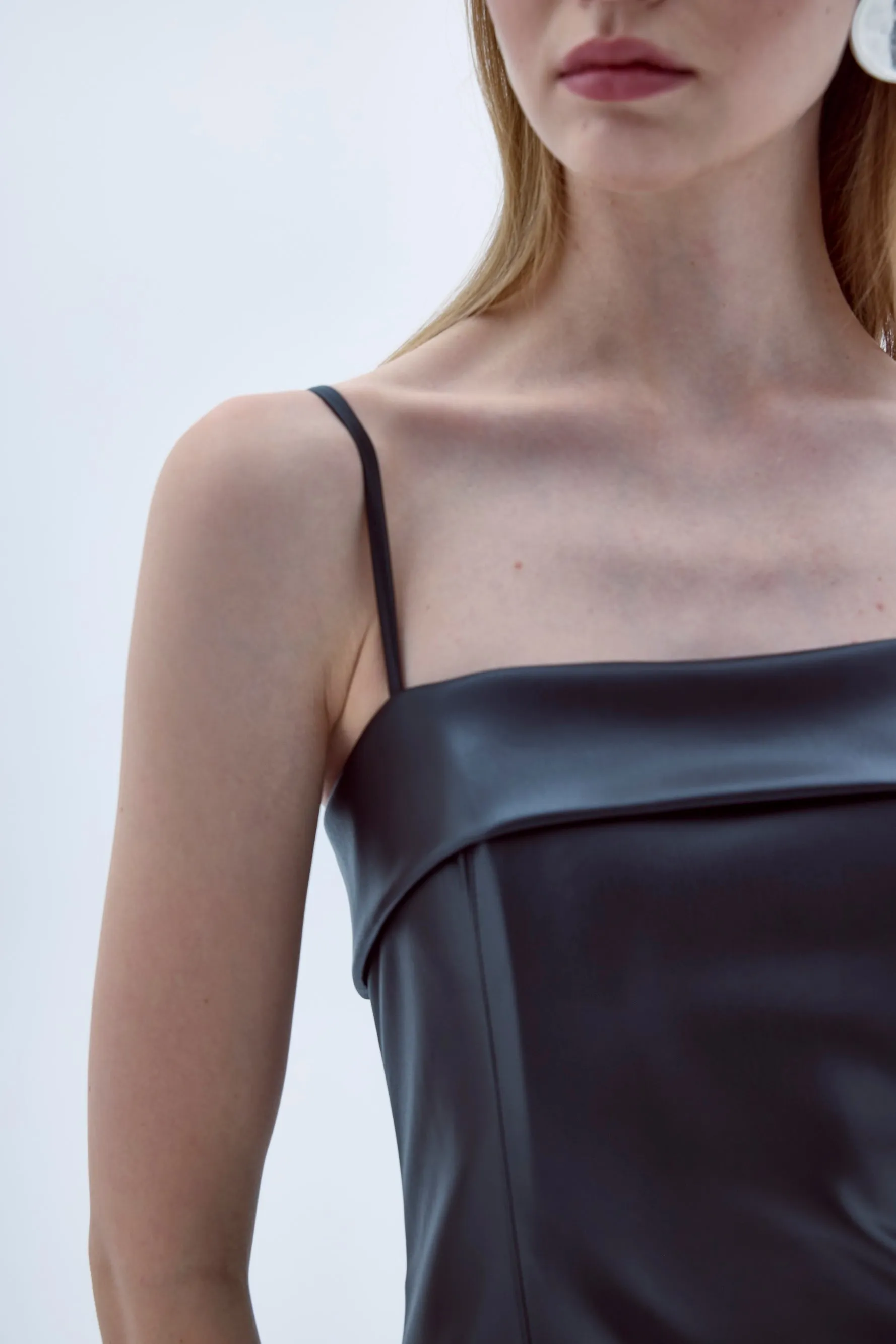 Gaia Mini Leather Dress in Black