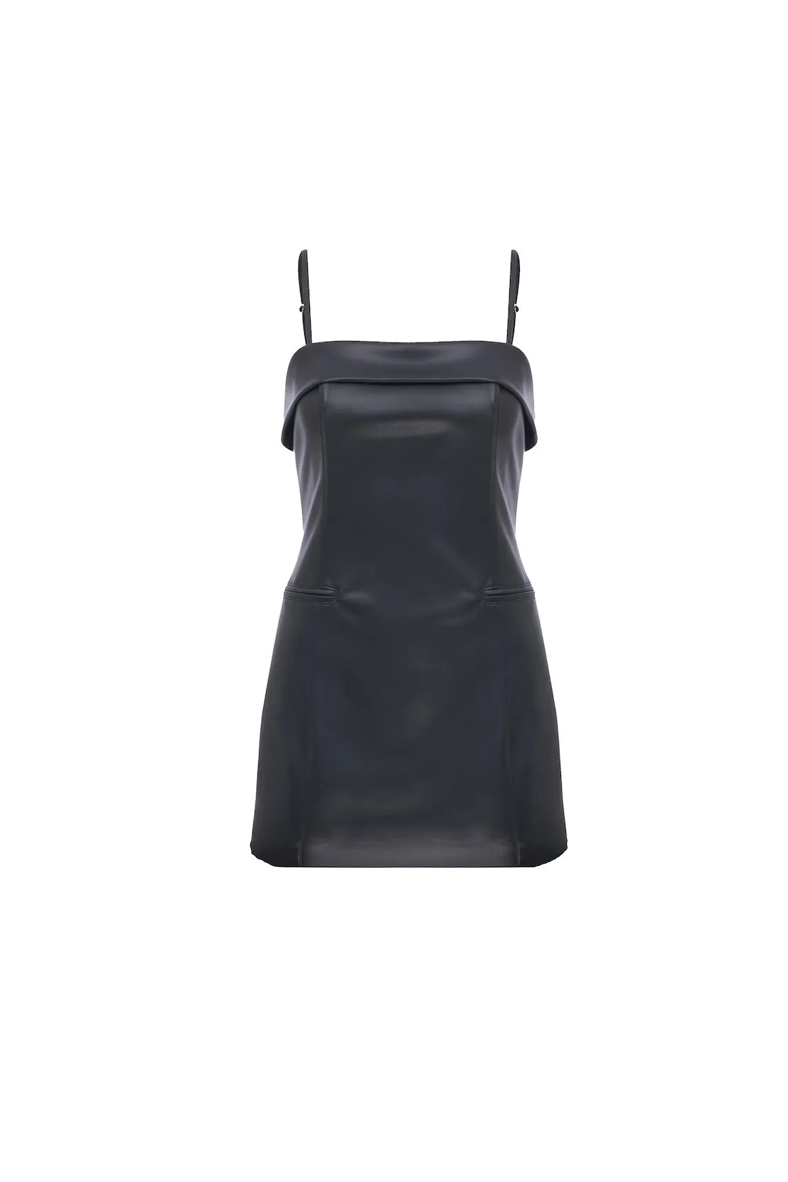 Gaia Mini Leather Dress in Black