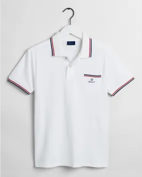 Gant Apparel Mens 3-COL TIPPING PIQUE SS RUGGER 113/EGGSHELL