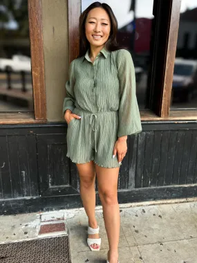 Gathering Button Up Romper