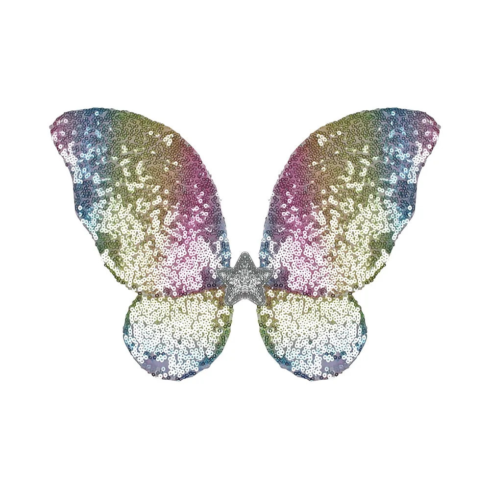 Great Pretenders Rainbow Sequins Skirt with Wings & Wand, Size 4-6