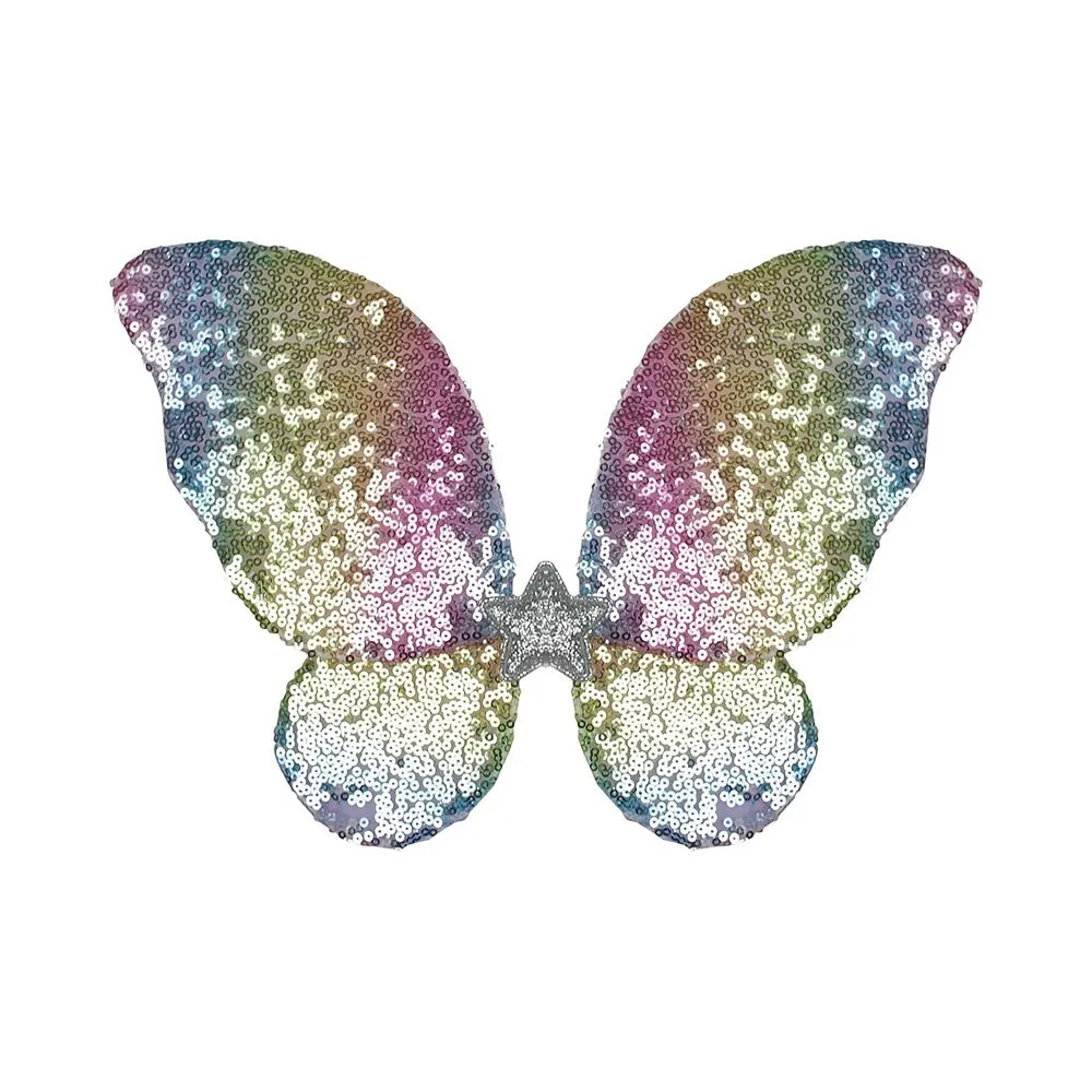 Great Pretenders Rainbow Sequins Skirt with Wings & Wand, Size 4-6