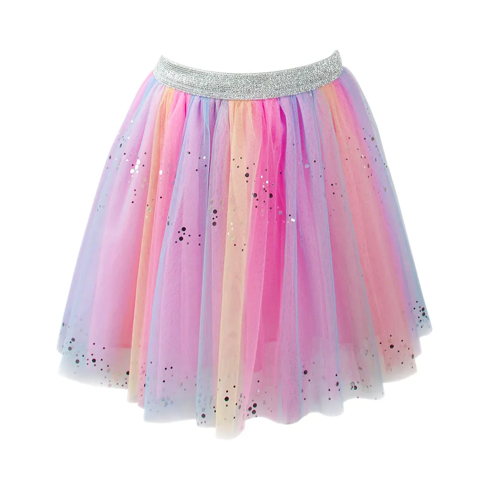 Great Pretenders Rainbow Sequins Skirt with Wings & Wand, Size 4-6