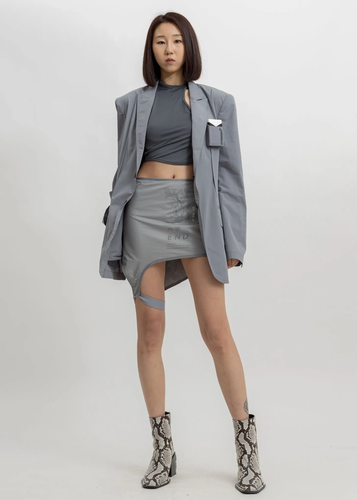Grey Layered Garter Skirt