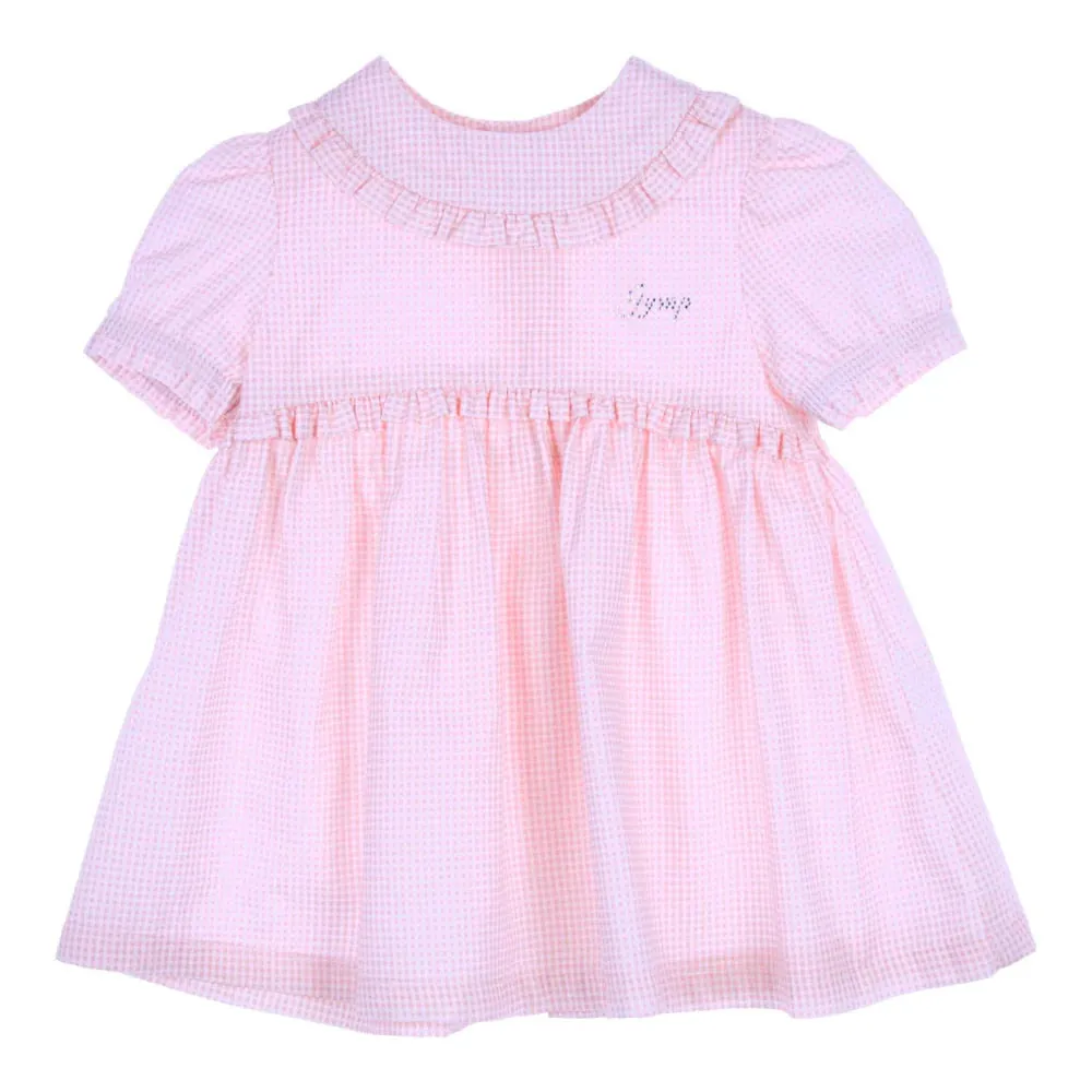 GYMP - White and pink gingham Dress, Atosio