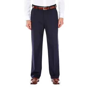 Haggar Mens Classic fit Dress Pants 32 / 32 Blue Solid