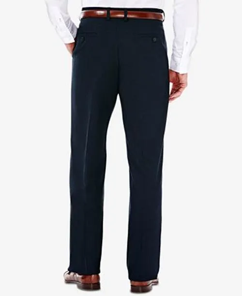 Haggar Mens Classic fit Dress Pants 32 / 32 Blue Solid
