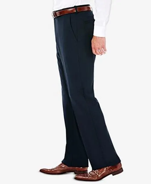 Haggar Mens Classic fit Dress Pants 32 / 32 Blue Solid