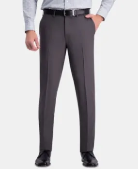 Haggar Mens Slim fit Dress Pants 32 / 30 Charcoal Grey Solid Stretch
