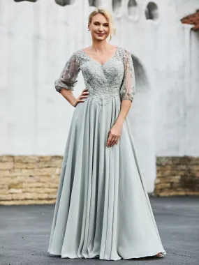 Half Sleeves Lace Top Pleated Dress Chocolate