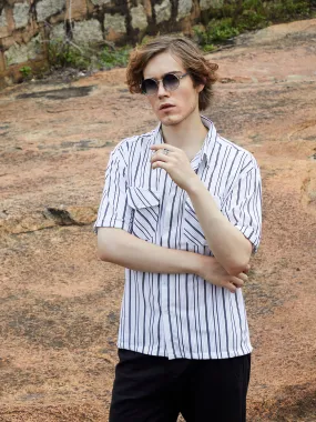 Halo-Striped Utility Shacket