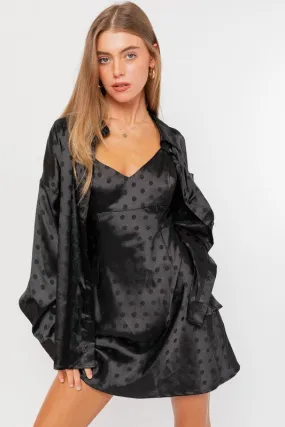 Heidi Polka Dot Satin Dress