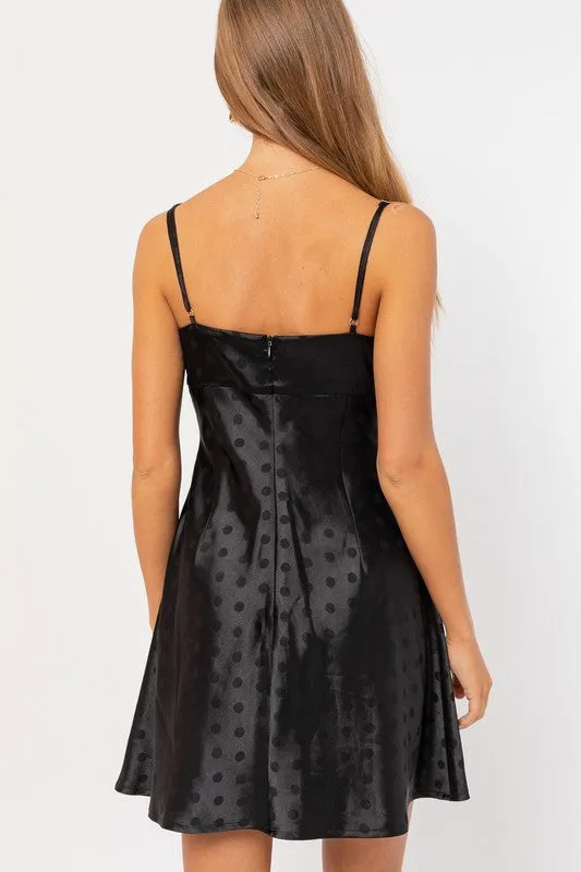 Heidi Polka Dot Satin Dress