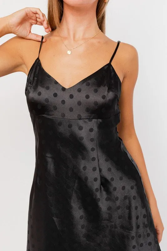Heidi Polka Dot Satin Dress