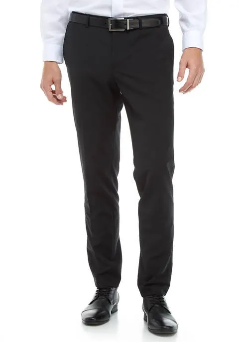 Hugo Boss Mens Slim fit Dress Pants 38 / 33 Black Solid Stretch