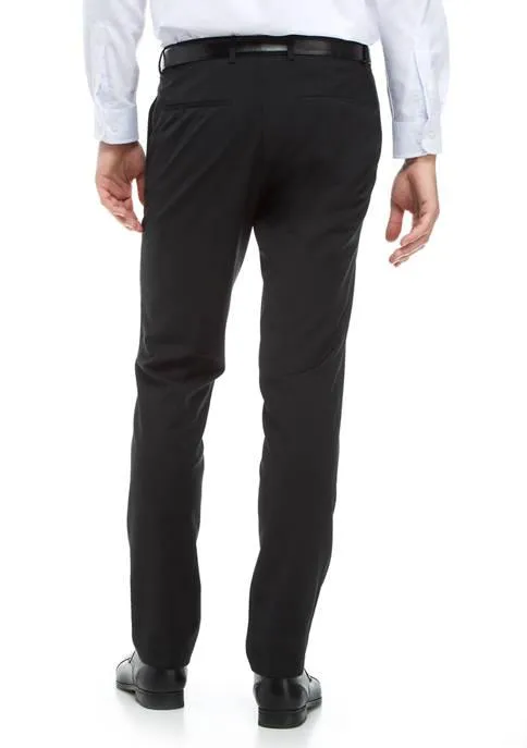 Hugo Boss Mens Slim fit Dress Pants 38 / 33 Black Solid Stretch