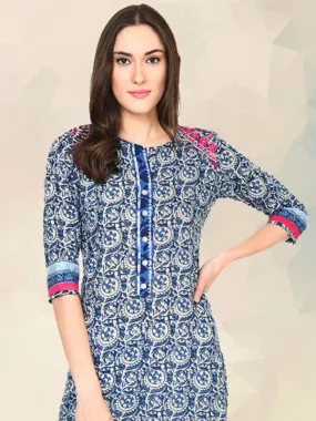 Indigo Print Indian Tunic For Ladies JPL1137