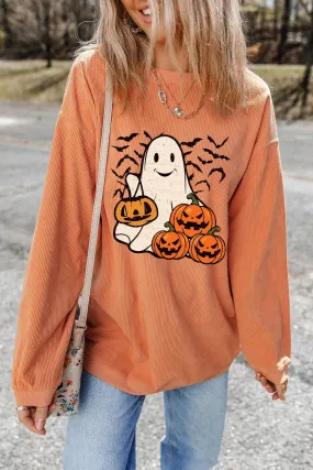 Jack-O'-Lantern Round Neck Long Sleeve Sweatshirt