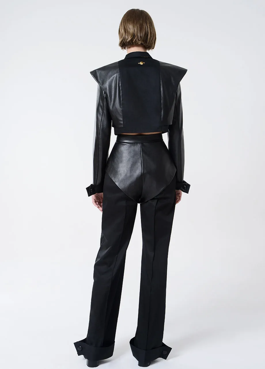 JOANA LEATHER CUFF PANTS