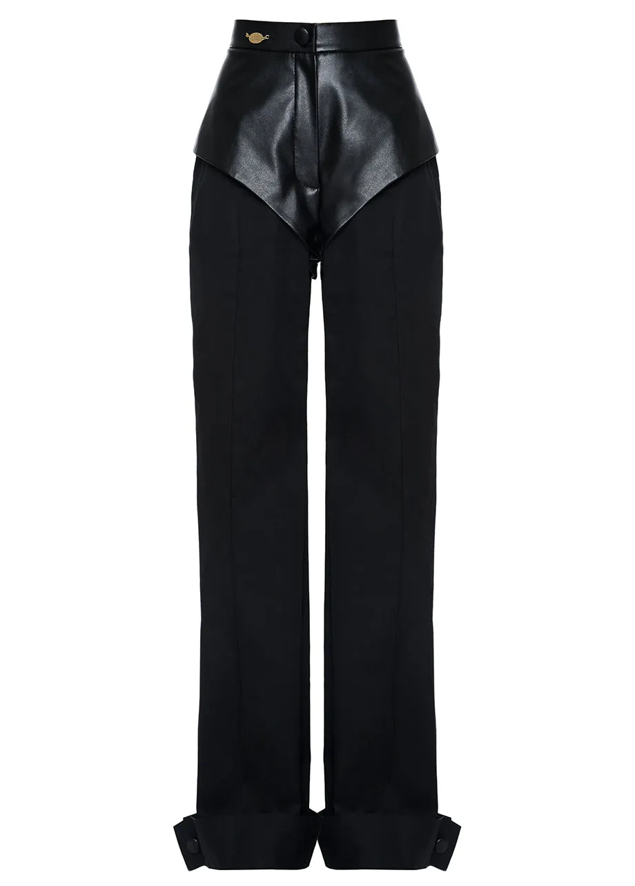 JOANA LEATHER CUFF PANTS