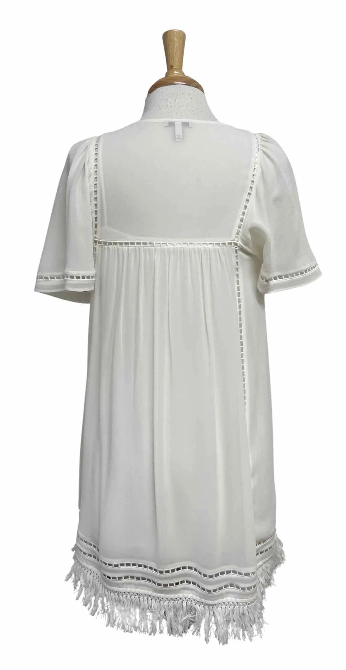 JOIE RAINEY CREPE BABYDOLL IVORY DRESS SIZE XS