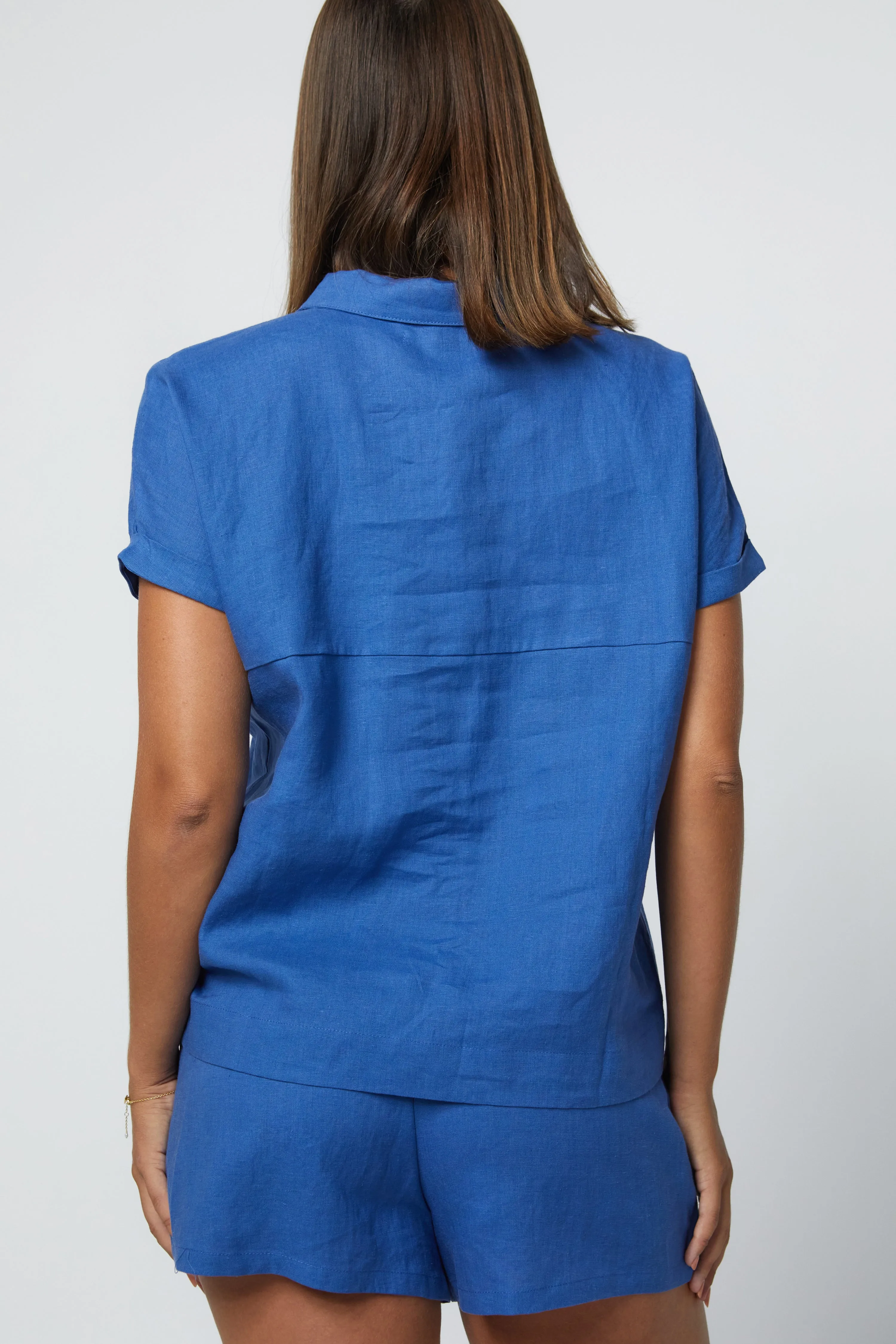 JUDE LINEN SHORT - COBALT