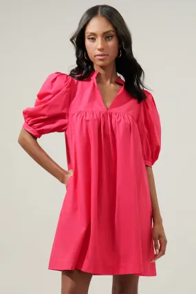 Julissa Split Neck Babydoll Dress