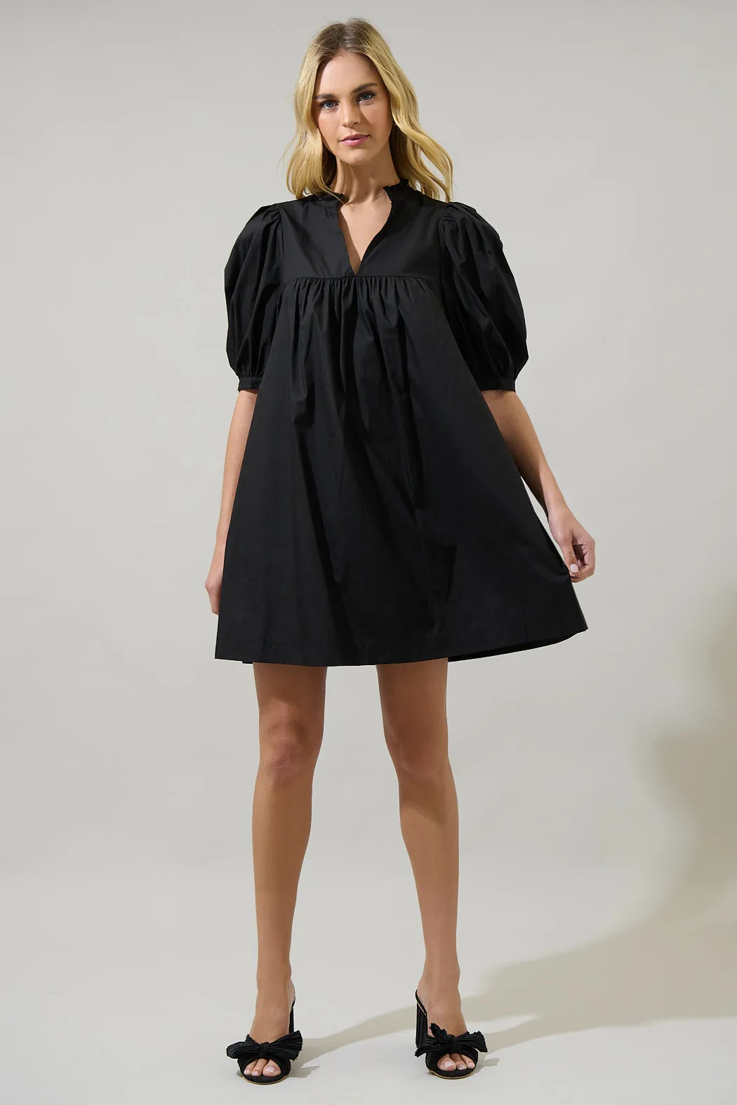 Julissa Split Neck Babydoll Dress