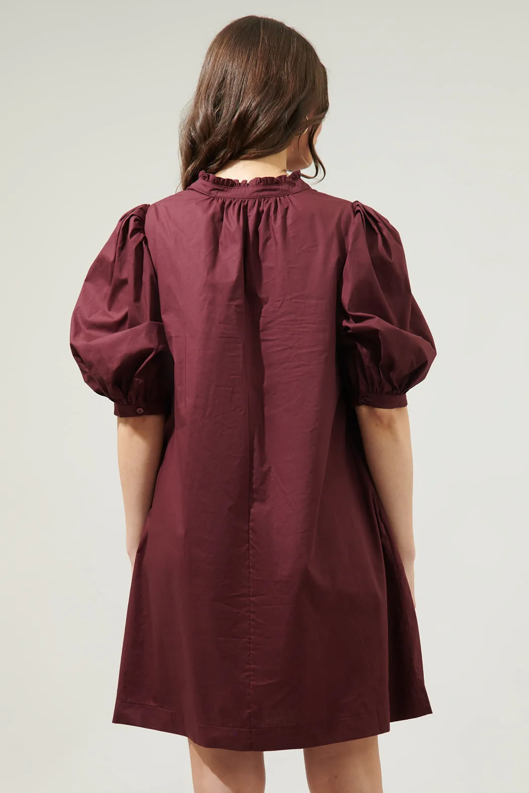 Julissa Split Neck Babydoll Dress