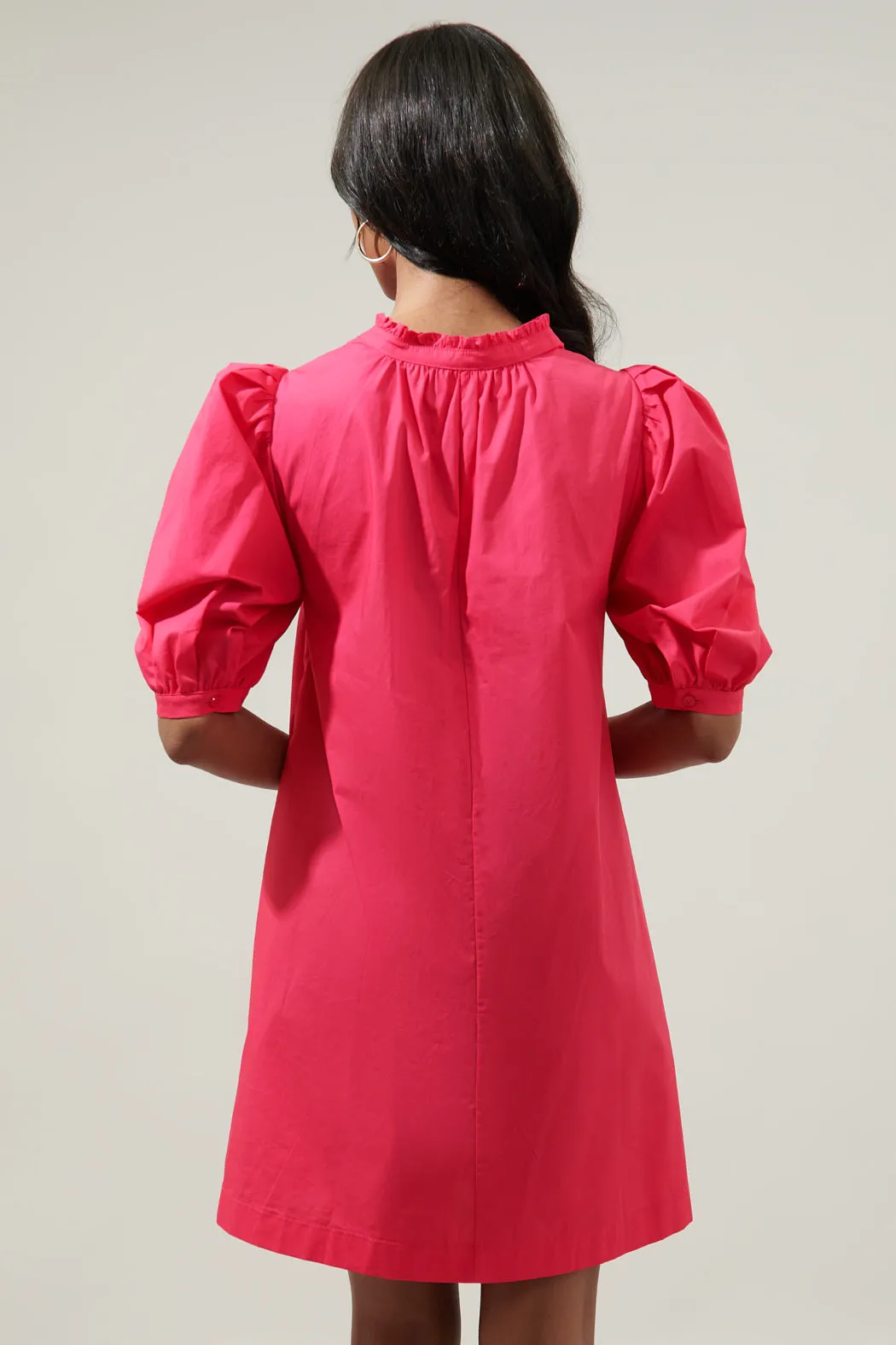 Julissa Split Neck Babydoll Dress
