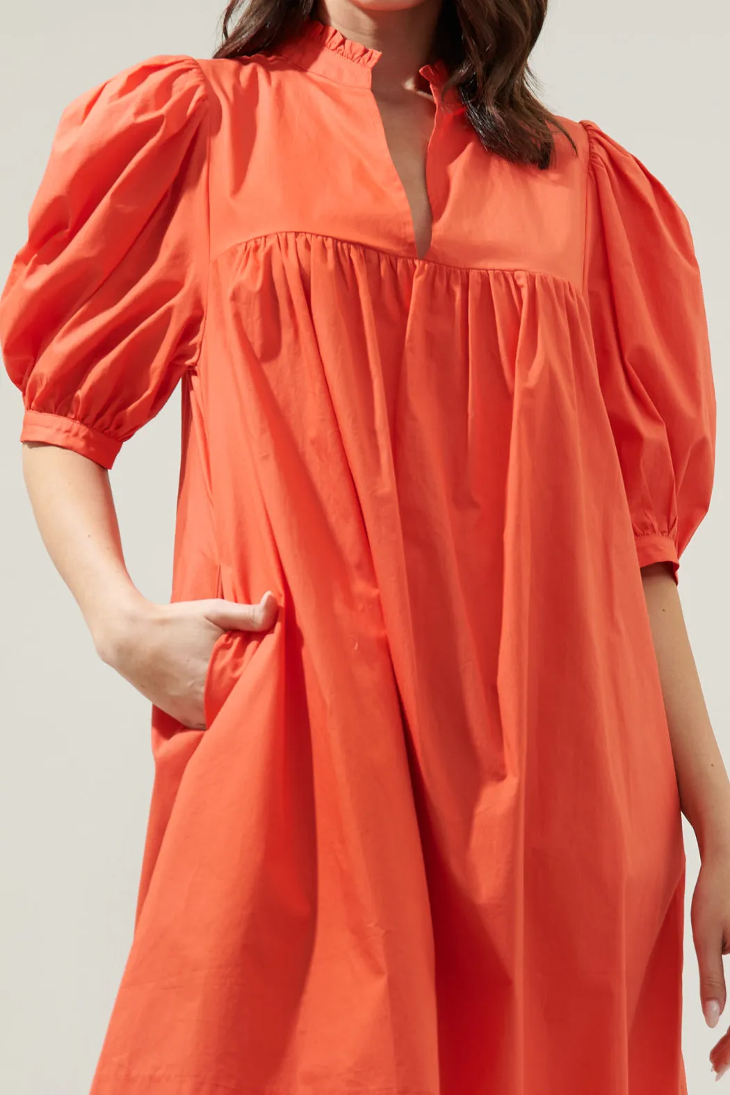 Julissa Split Neck Babydoll Dress