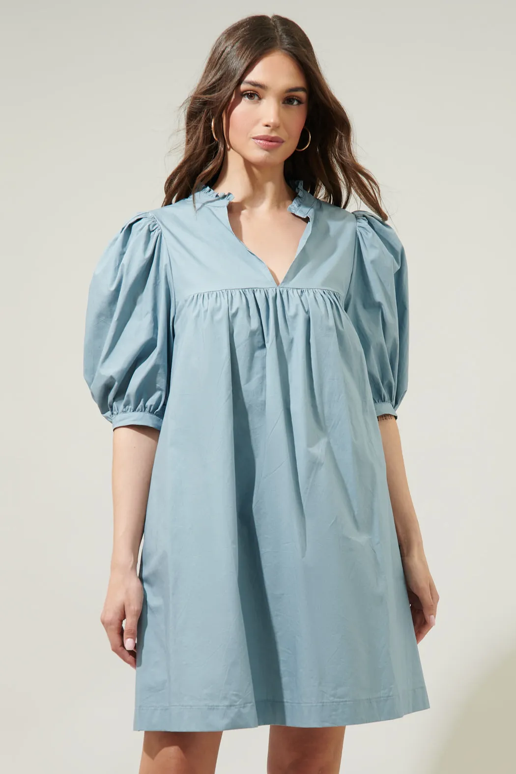 Julissa Split Neck Babydoll Dress