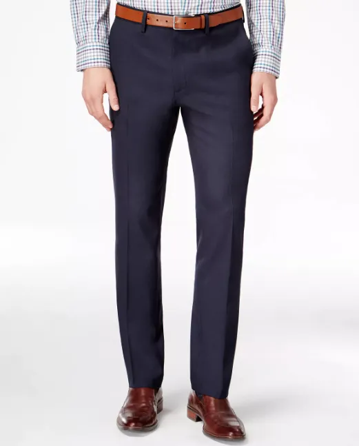 Kenneth Cole Reaction Mens Slim fit Dress Pants 30 / 30 Blue Solid Stretch