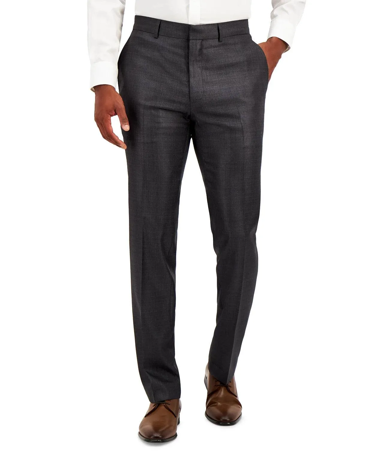 Kenneth Cole Reaction Mens Slim fit Dress Pants 30 / 30 Grey Striped