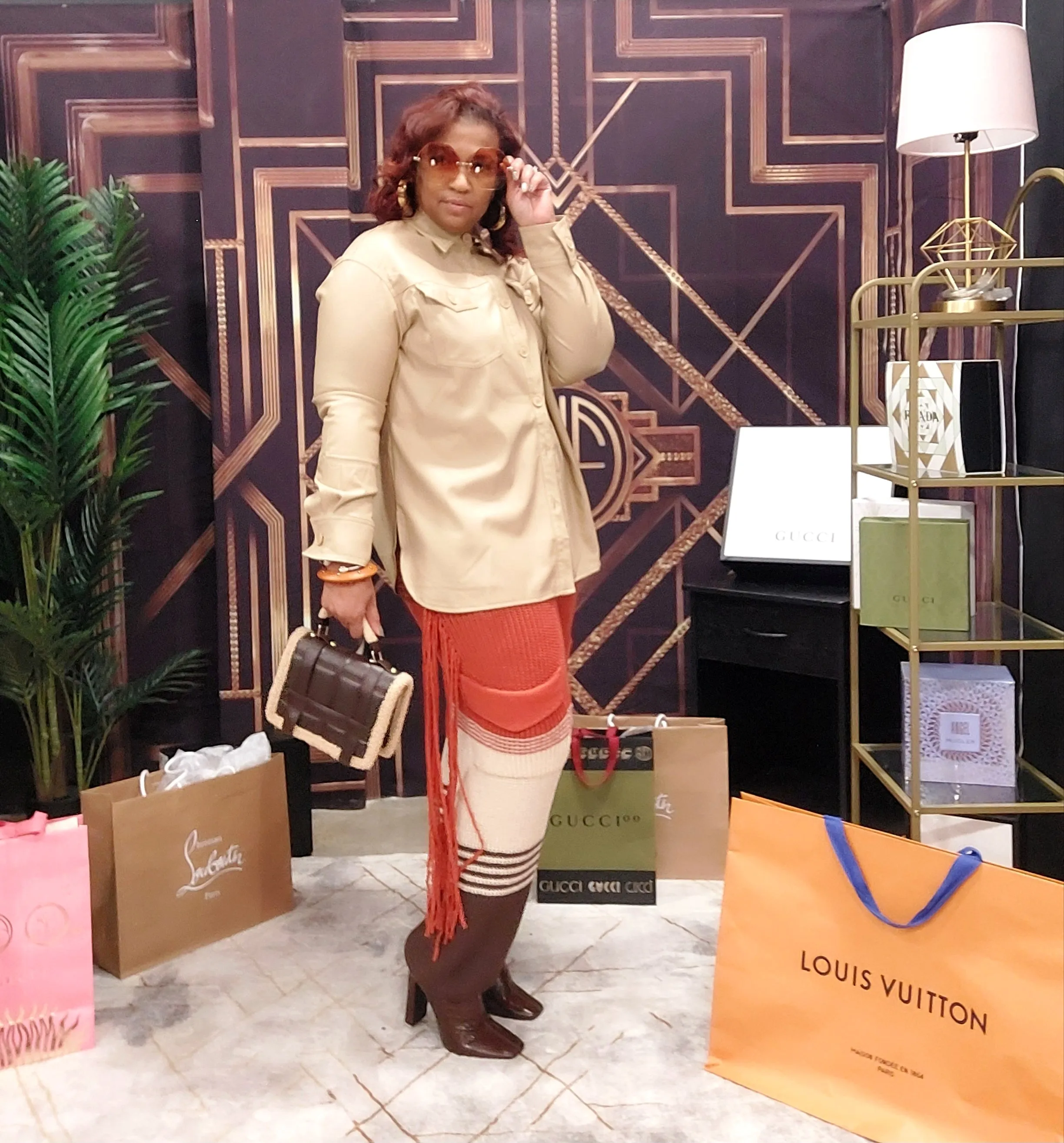 Khaki Faux Leather Shacket