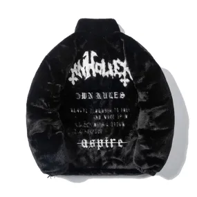 KOR Fancy Style Baggy Rabbit Fur Retro Coats
